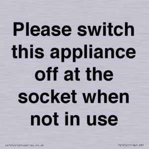 Please switch this appliance off at the socket when not in use